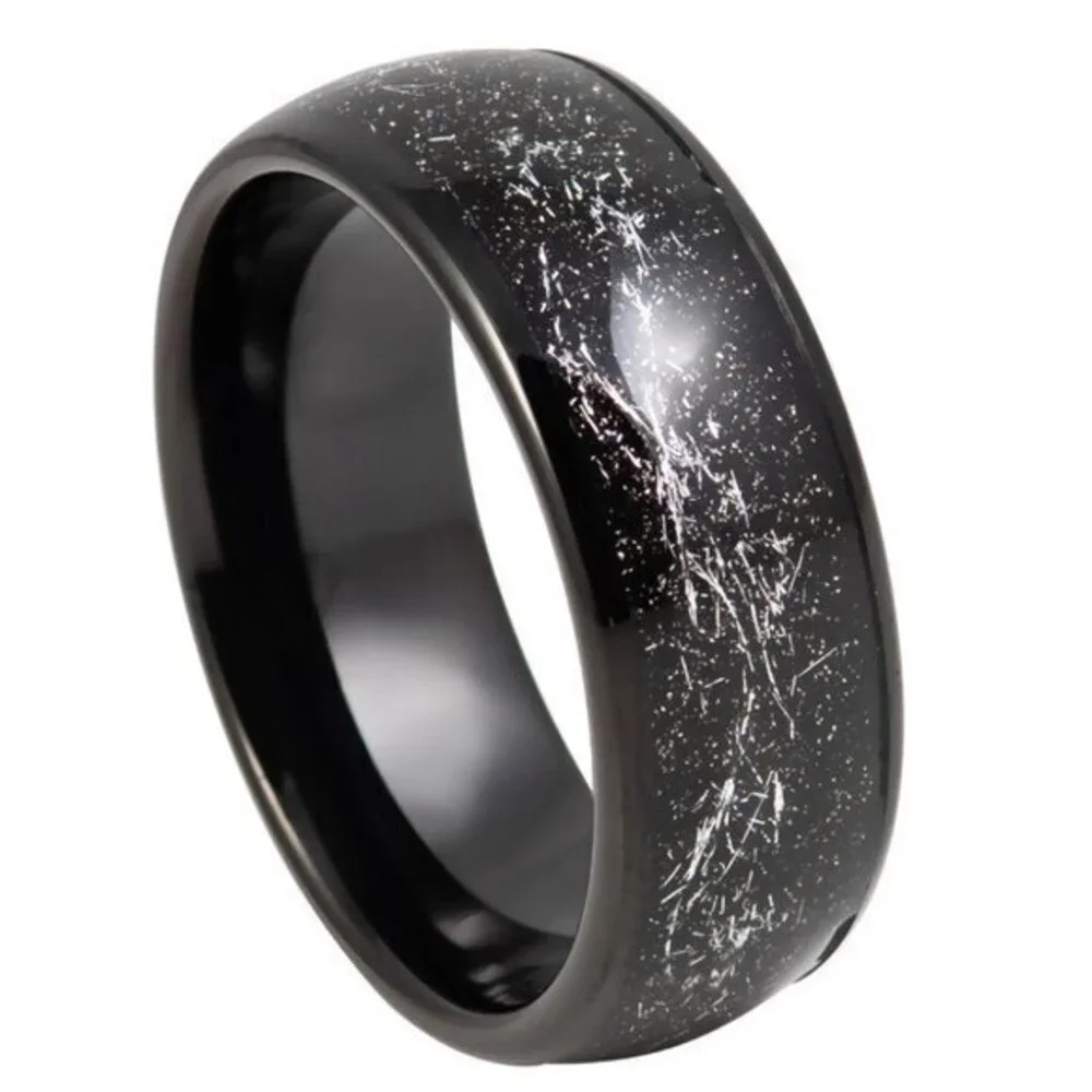Black Tungsten 8 mm domed Wedding Band